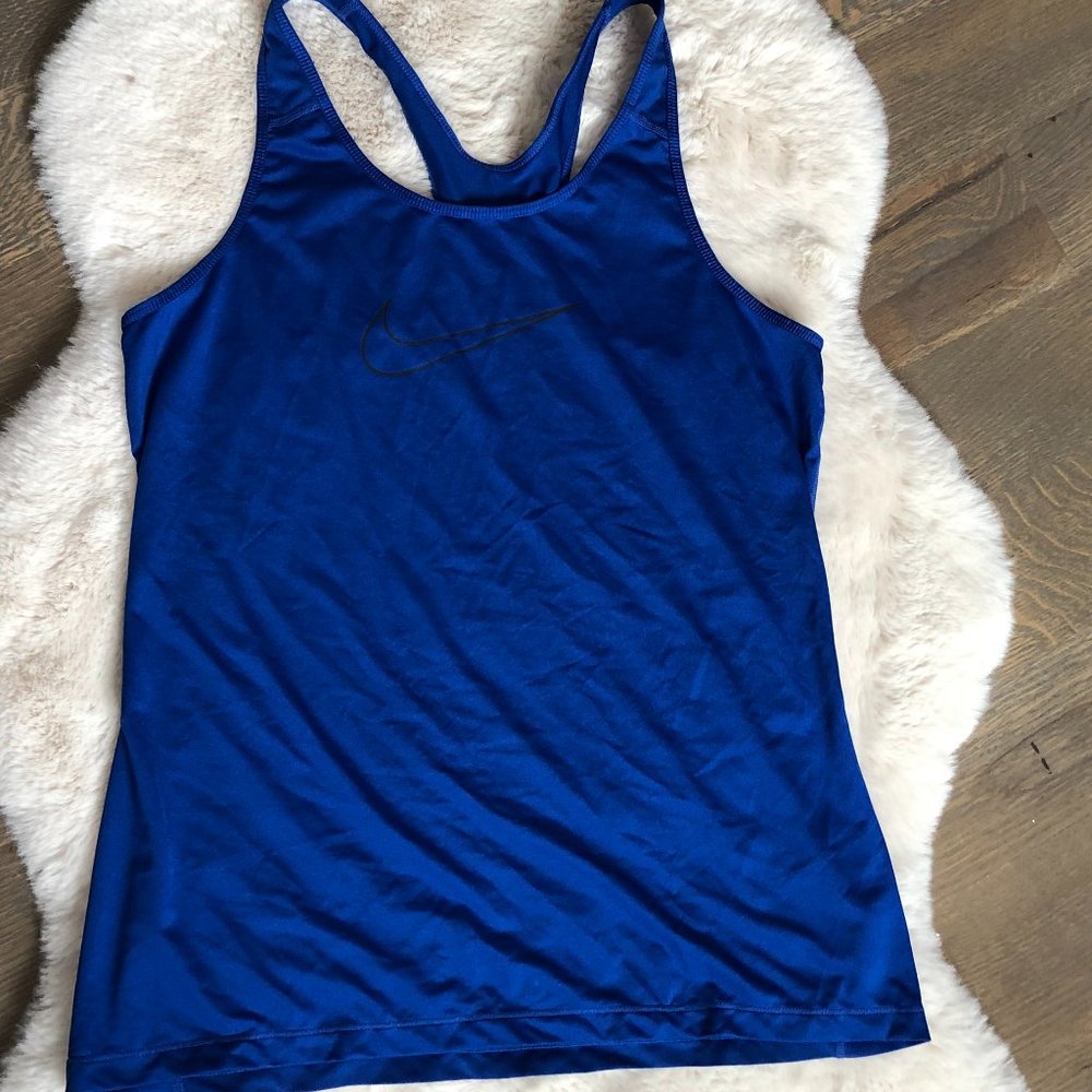 Nike Dri-Fit Tank Top in Blue Size Large